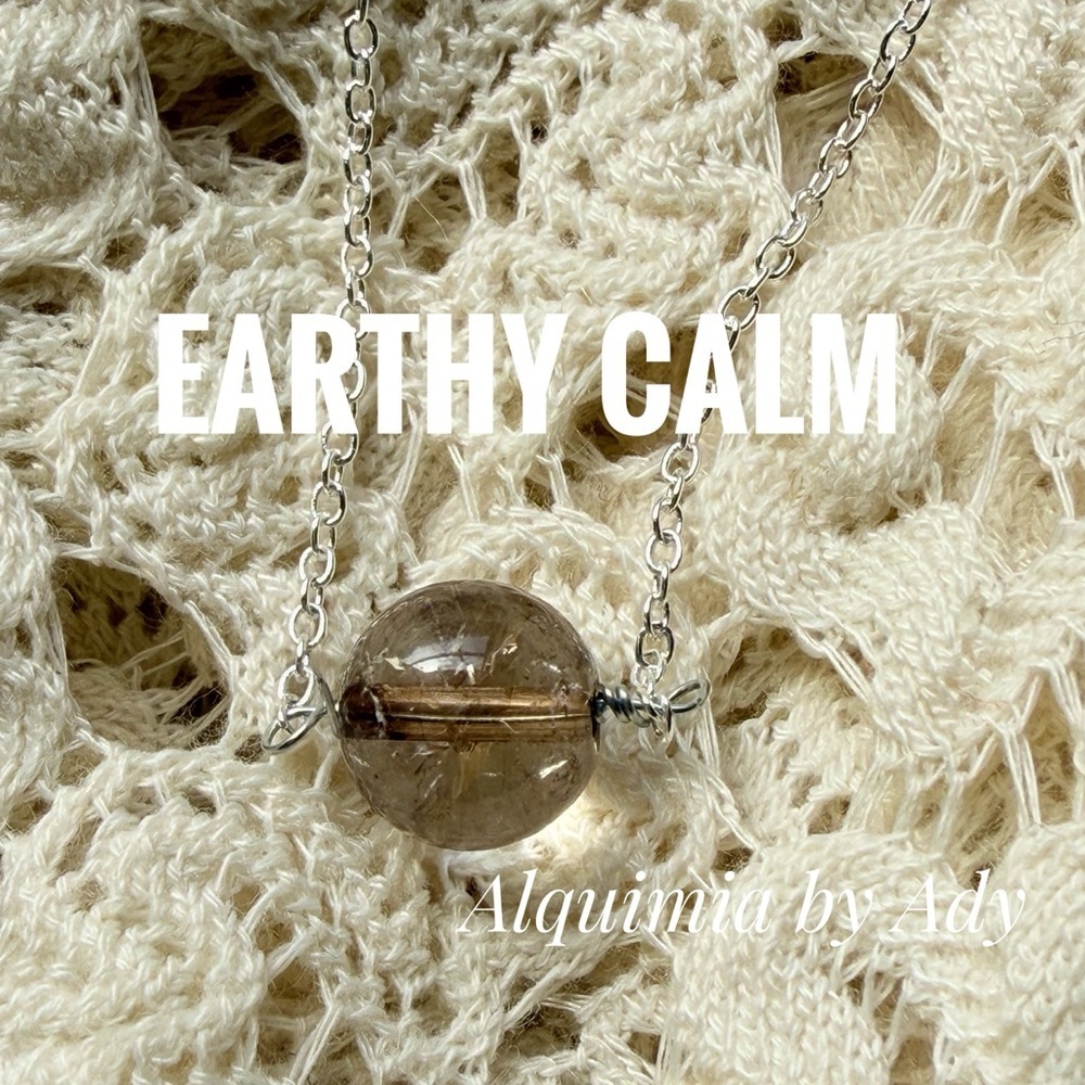 SMOKY QUARTZ + 925 silver dainty CHARM NECKLACE